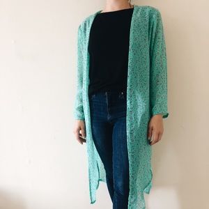 SUMMER GREEN KIMONO BOHO BEACH COVERUP